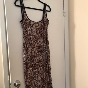Leopard print body con dress